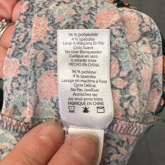 LulaRoe Randy Raglan Top with Orange Designs and Gray Sleeves, XXS, Pre-owned - Picture 7 of 7